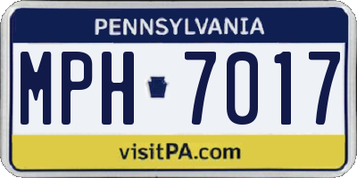 PA license plate MPH7017