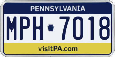 PA license plate MPH7018