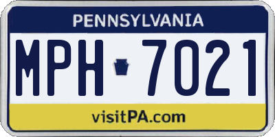 PA license plate MPH7021