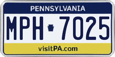 PA license plate MPH7025