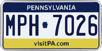 PA license plate MPH7026