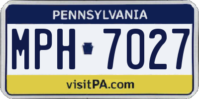 PA license plate MPH7027