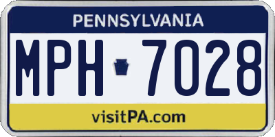 PA license plate MPH7028