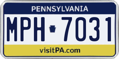 PA license plate MPH7031