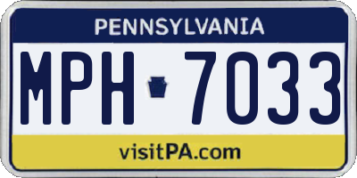 PA license plate MPH7033
