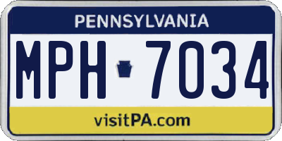 PA license plate MPH7034