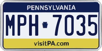 PA license plate MPH7035