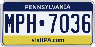 PA license plate MPH7036