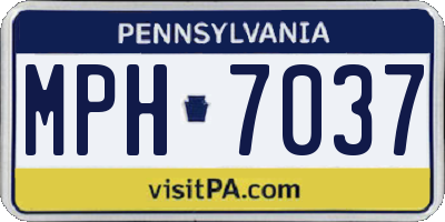 PA license plate MPH7037