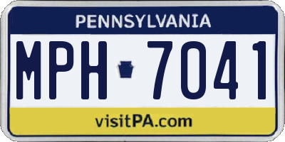PA license plate MPH7041