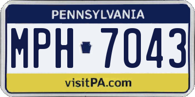 PA license plate MPH7043