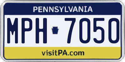 PA license plate MPH7050