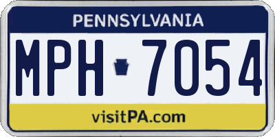 PA license plate MPH7054
