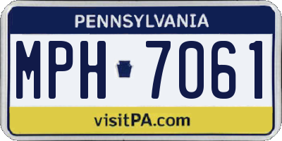 PA license plate MPH7061
