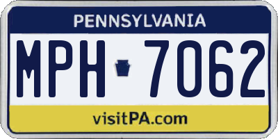 PA license plate MPH7062