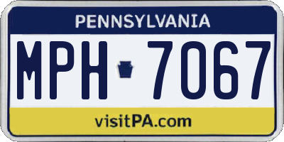 PA license plate MPH7067