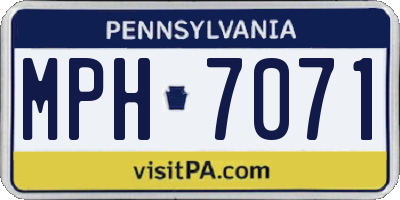 PA license plate MPH7071