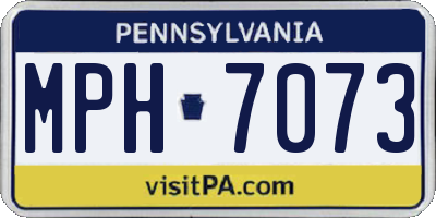 PA license plate MPH7073