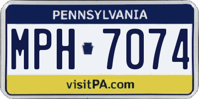 PA license plate MPH7074