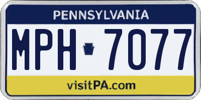 PA license plate MPH7077