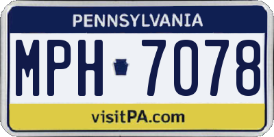 PA license plate MPH7078