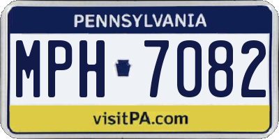 PA license plate MPH7082