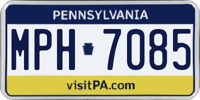 PA license plate MPH7085