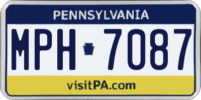 PA license plate MPH7087