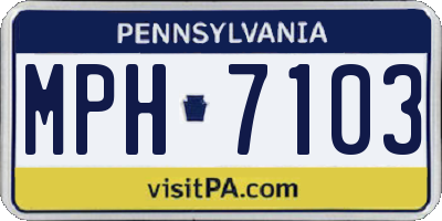 PA license plate MPH7103