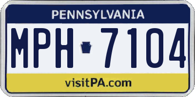 PA license plate MPH7104