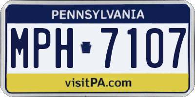PA license plate MPH7107