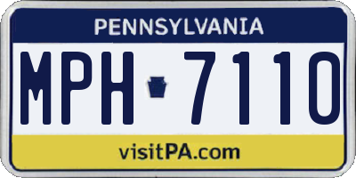 PA license plate MPH7110