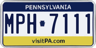 PA license plate MPH7111