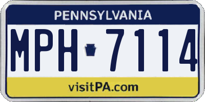 PA license plate MPH7114