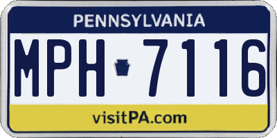PA license plate MPH7116