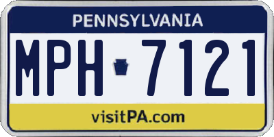 PA license plate MPH7121