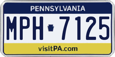 PA license plate MPH7125
