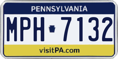 PA license plate MPH7132