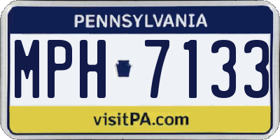PA license plate MPH7133