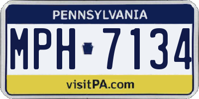 PA license plate MPH7134