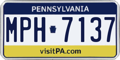 PA license plate MPH7137