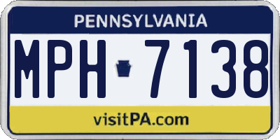 PA license plate MPH7138