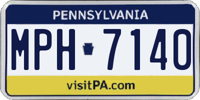 PA license plate MPH7140