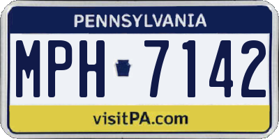 PA license plate MPH7142