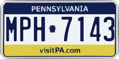 PA license plate MPH7143