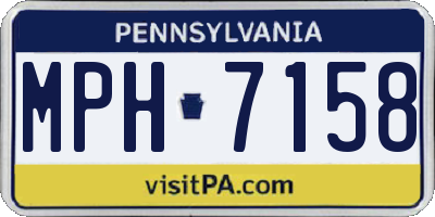 PA license plate MPH7158
