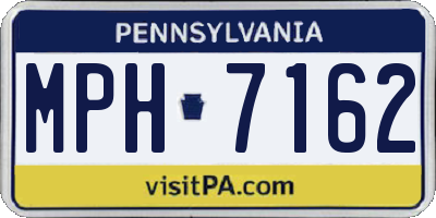 PA license plate MPH7162