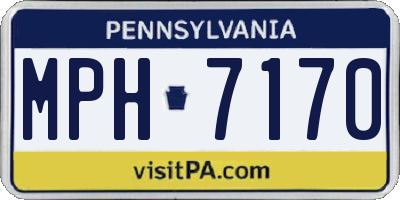 PA license plate MPH7170