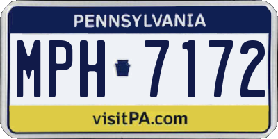 PA license plate MPH7172