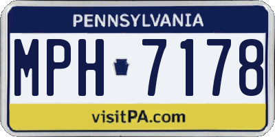 PA license plate MPH7178